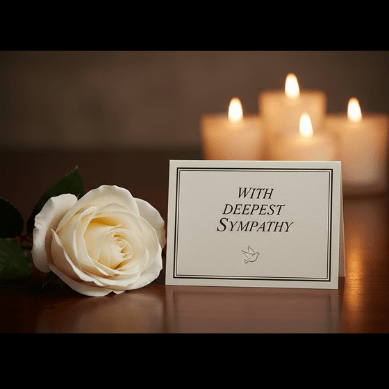 With Deepest Sympathy Card and Rose